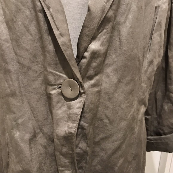 Eileen Fisher Women’s One Button Blazer Gray Metallic Stretch Lined Siz… - Picture 6 of 13